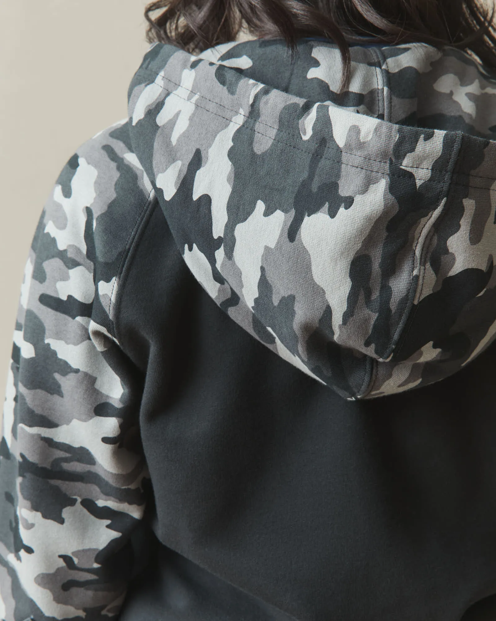 Women's Raglan Classic Full Zip 2.0 - Black Camo sold by American Giant product image thumbnail 5