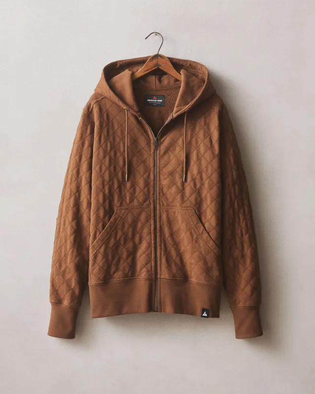 Men's Diamond Stitch Classic Full Zip - Mahogany sold by American Giant