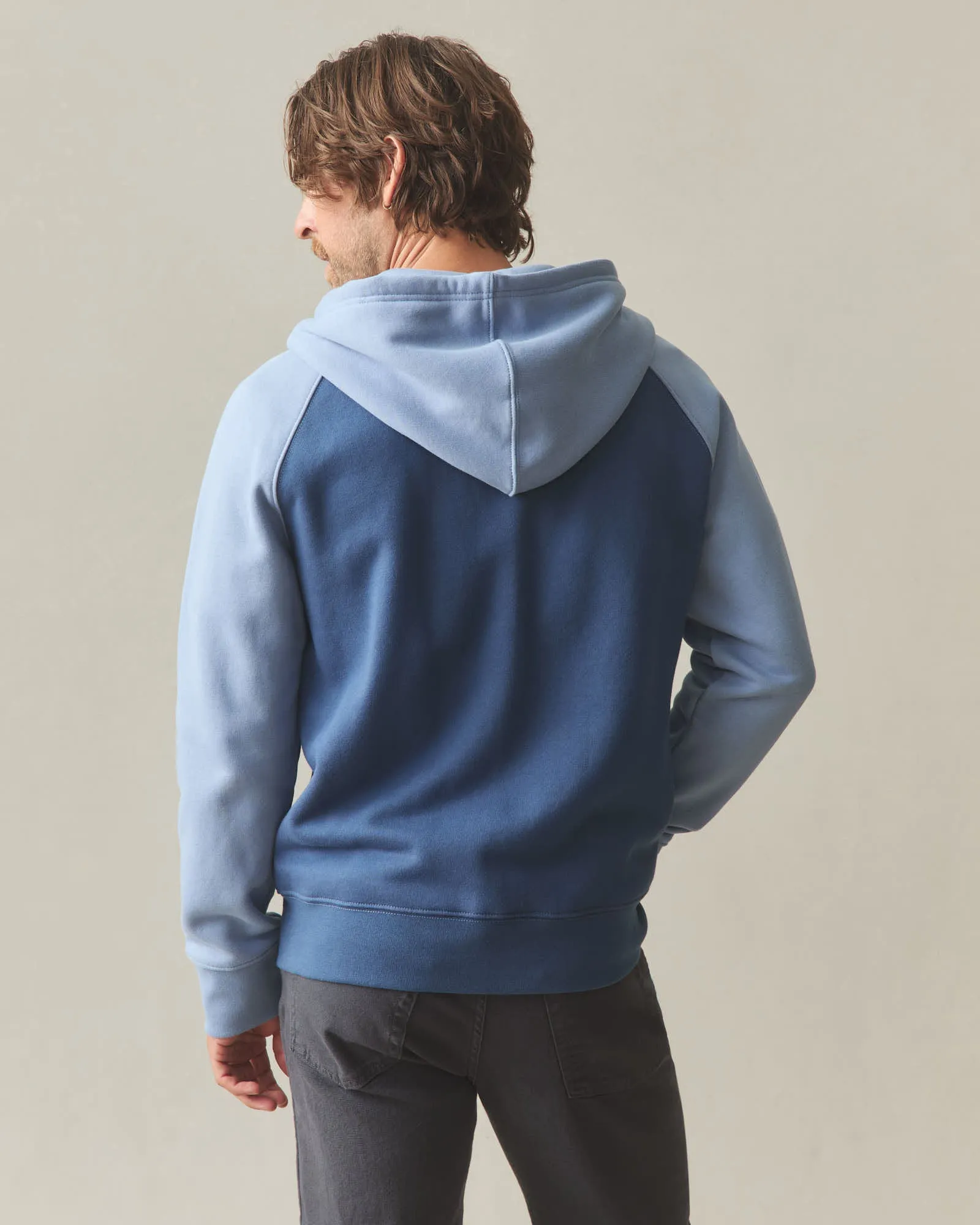 Men's Raglan Colorblock Midweight Full Zip - Dark Denim Infinity sold by American Giant product image thumbnail 4