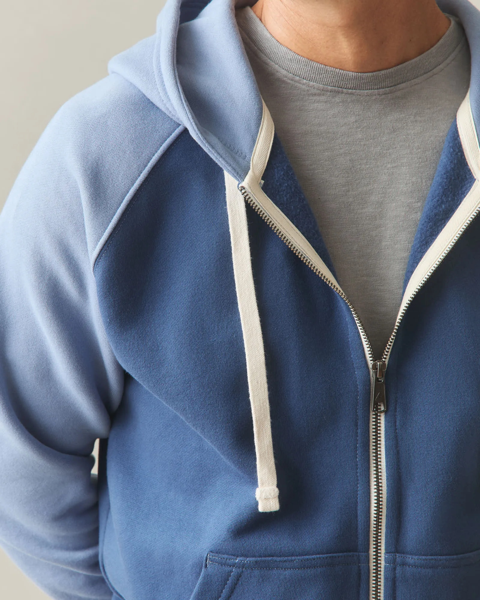 Men's Raglan Colorblock Midweight Full Zip - Dark Denim Infinity sold by American Giant product image thumbnail 5