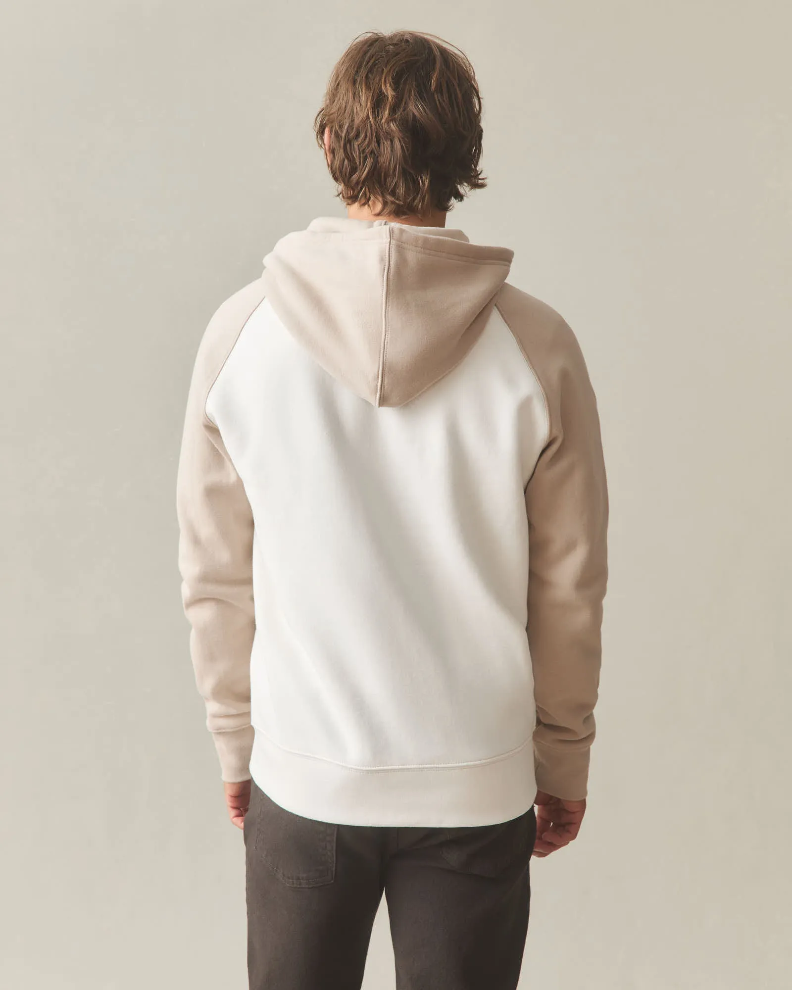 Men's Raglan Colorblock Midweight Full Zip - Cobblestone Gardenia sold by American Giant product image thumbnail 4