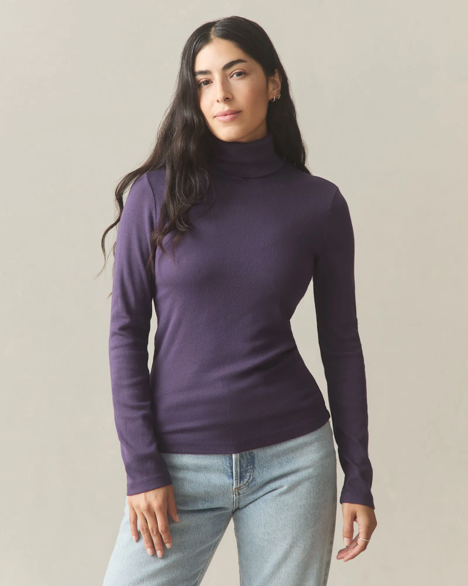 Women's Luxe Rib Turtleneck - Purple Velvet sold by American Giant product image thumbnail 2