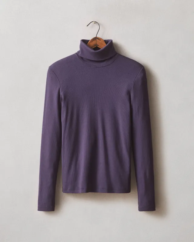 Women's Luxe Rib Turtleneck - Purple Velvet sold by American Giant