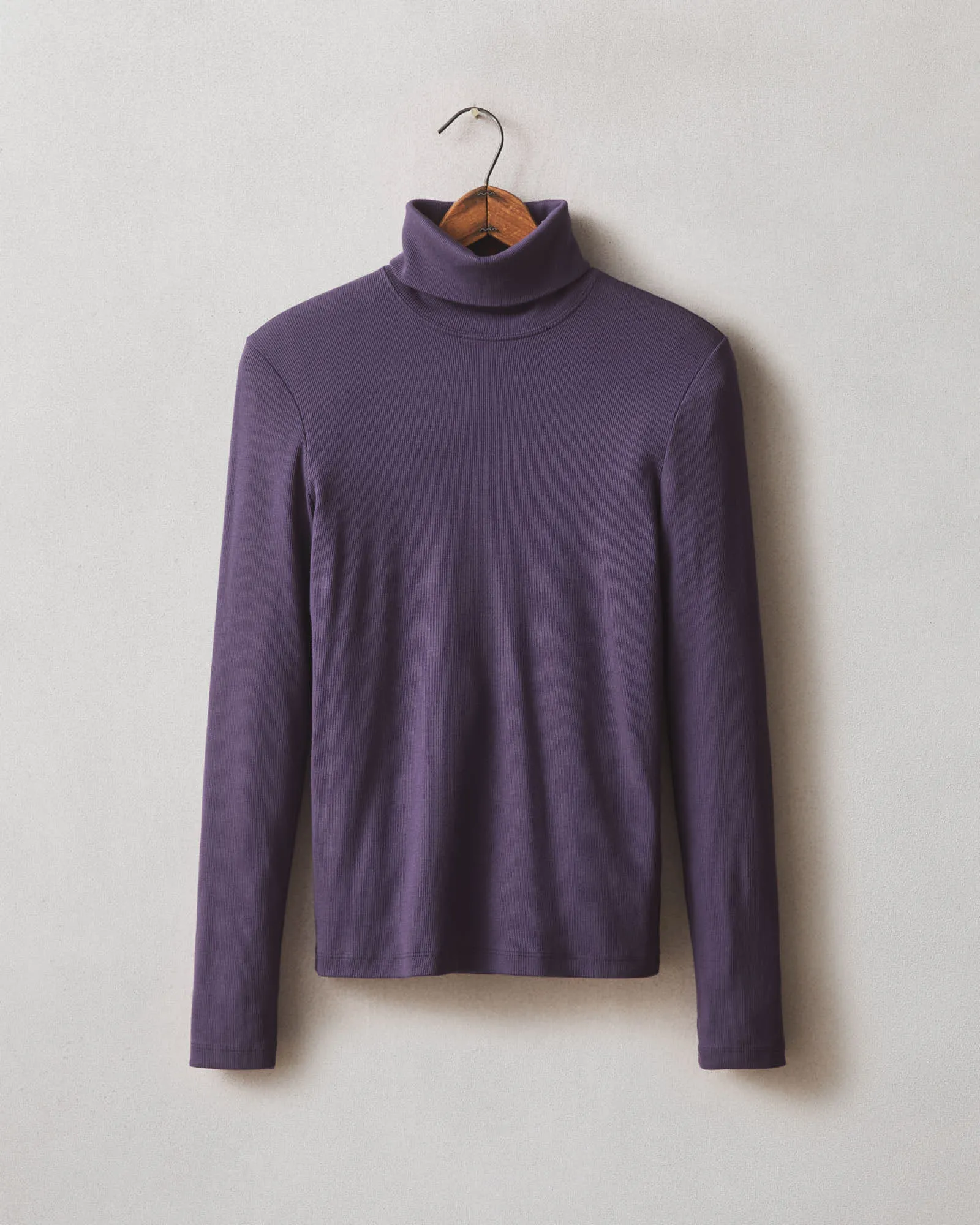 Women's Luxe Rib Turtleneck - Purple Velvet sold by American Giant