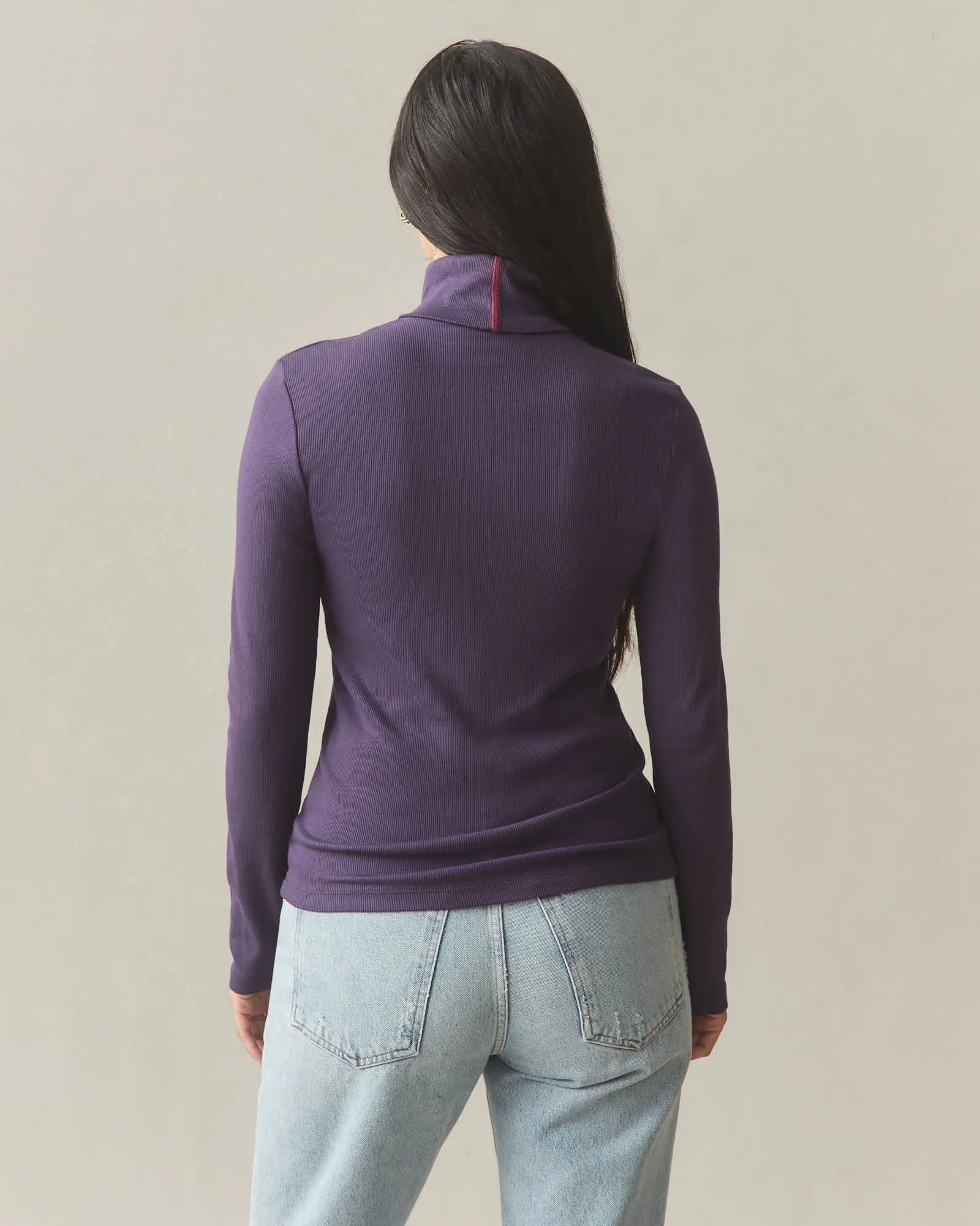 Women's Luxe Rib Turtleneck - Purple Velvet sold by American Giant product image thumbnail 3