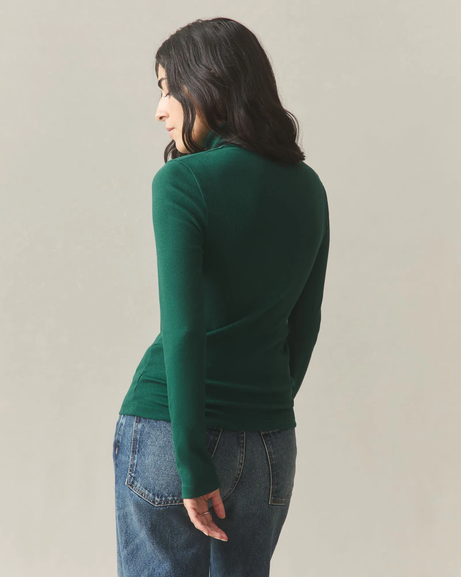 Women's Luxe Rib Turtleneck - Botanical Garden sold by American Giant product image thumbnail 3