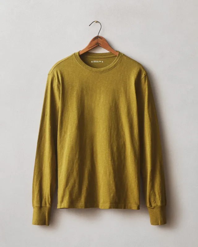 Men's Premium Slub Long Sleeve Crew Tee  - Fir Green sold by American Giant