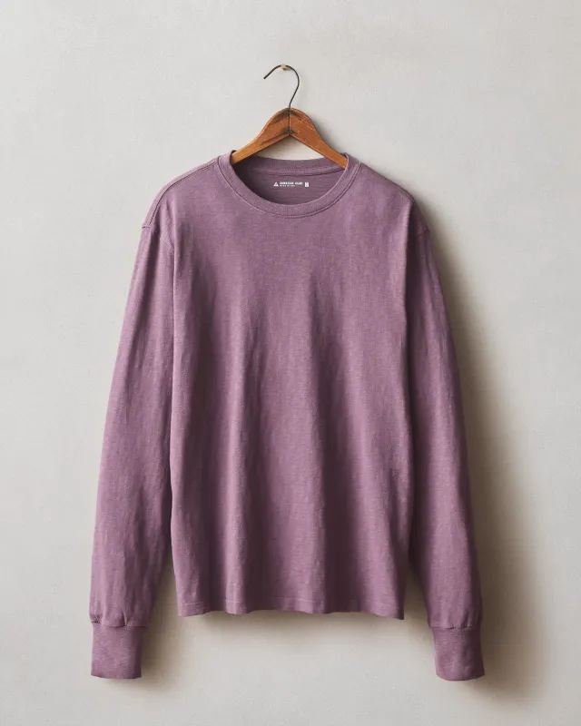 Men's Premium Slub Crew Long Sleeve Tee - Black Plum sold by American Giant