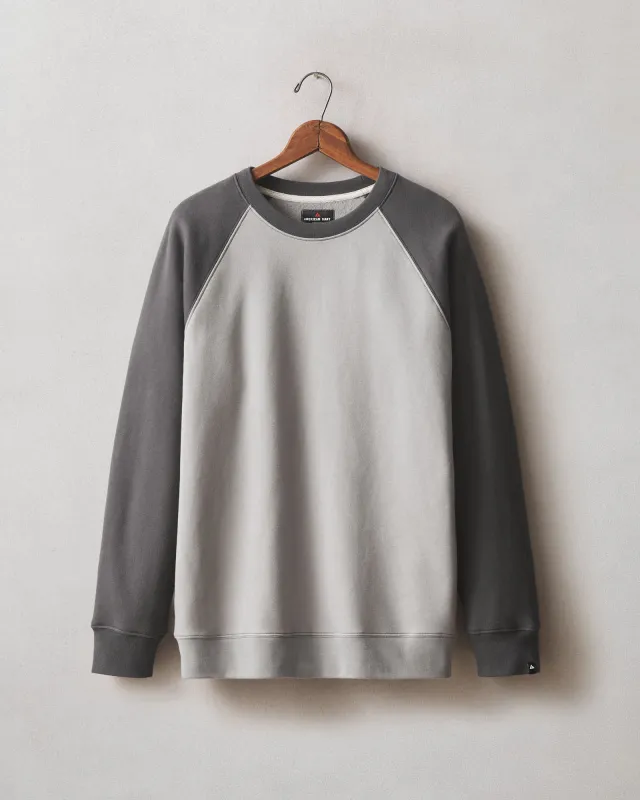 Men's Colorblock Midweight Crewneck - Sharkskin Dark Charcoal made by American Giant