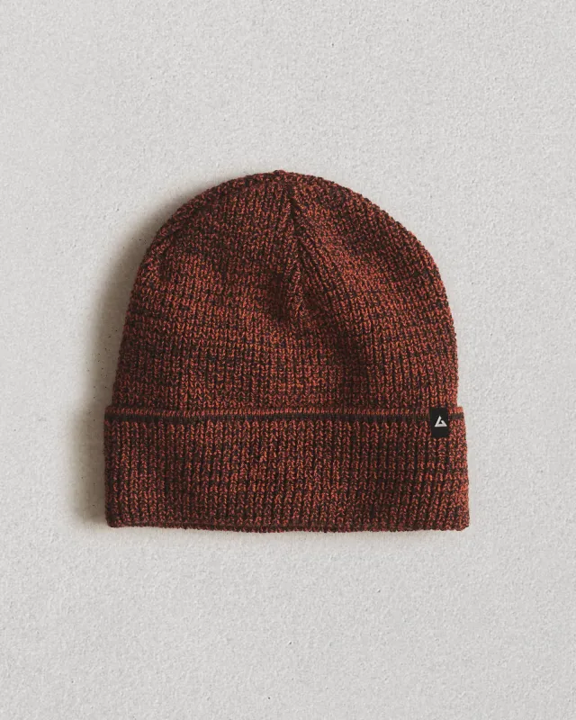 Cuffed Marled Merino Wool Beanie - Marled Rust Black sold by American Giant