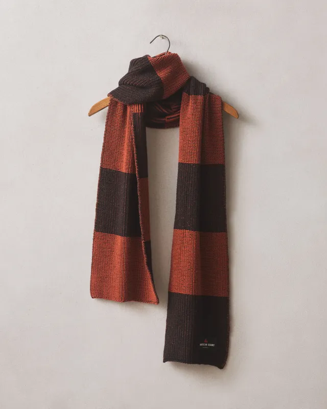 Colorblocked Merino Wool Scarf - Rust Black sold by American Giant