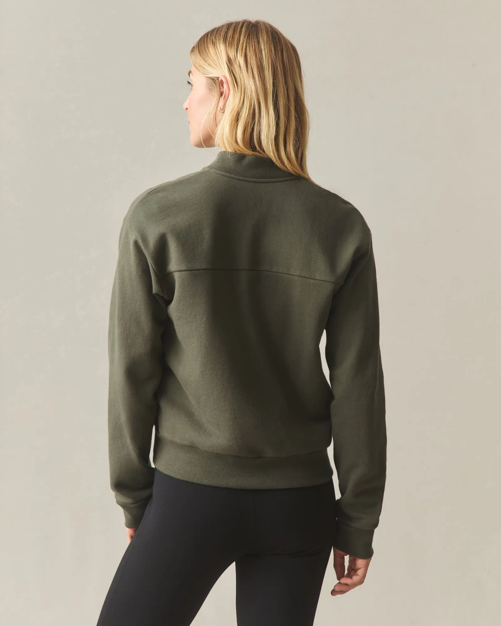 Women's Fleece Bomber Jacket - Loden sold by American Giant product image thumbnail 4