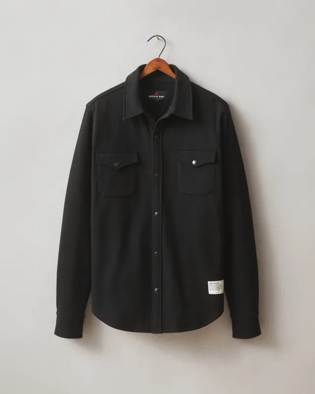 Unisex Redwood Fleece Overshirt - Black sold by American Giant