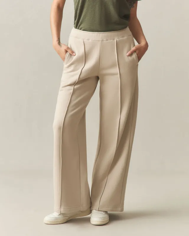 Women's Pintuck Flare Pant - Cobblestone sold by American Giant