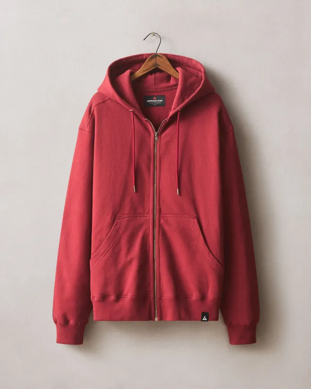 Men's Relaxed Classic Full Zip - Sundried Tomato sold by American Giant