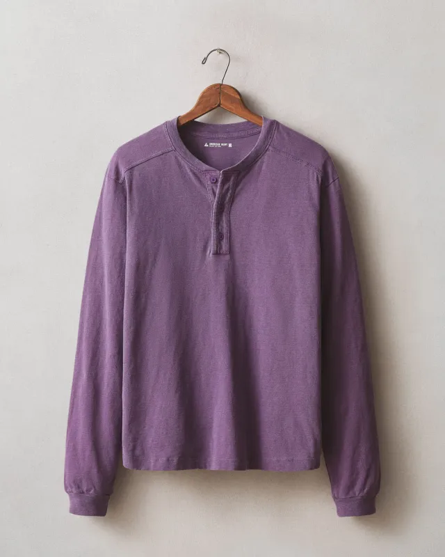 Men's Broken-In Premium Slub Long Sleeve Henley - Deep Purple sold by American Giant