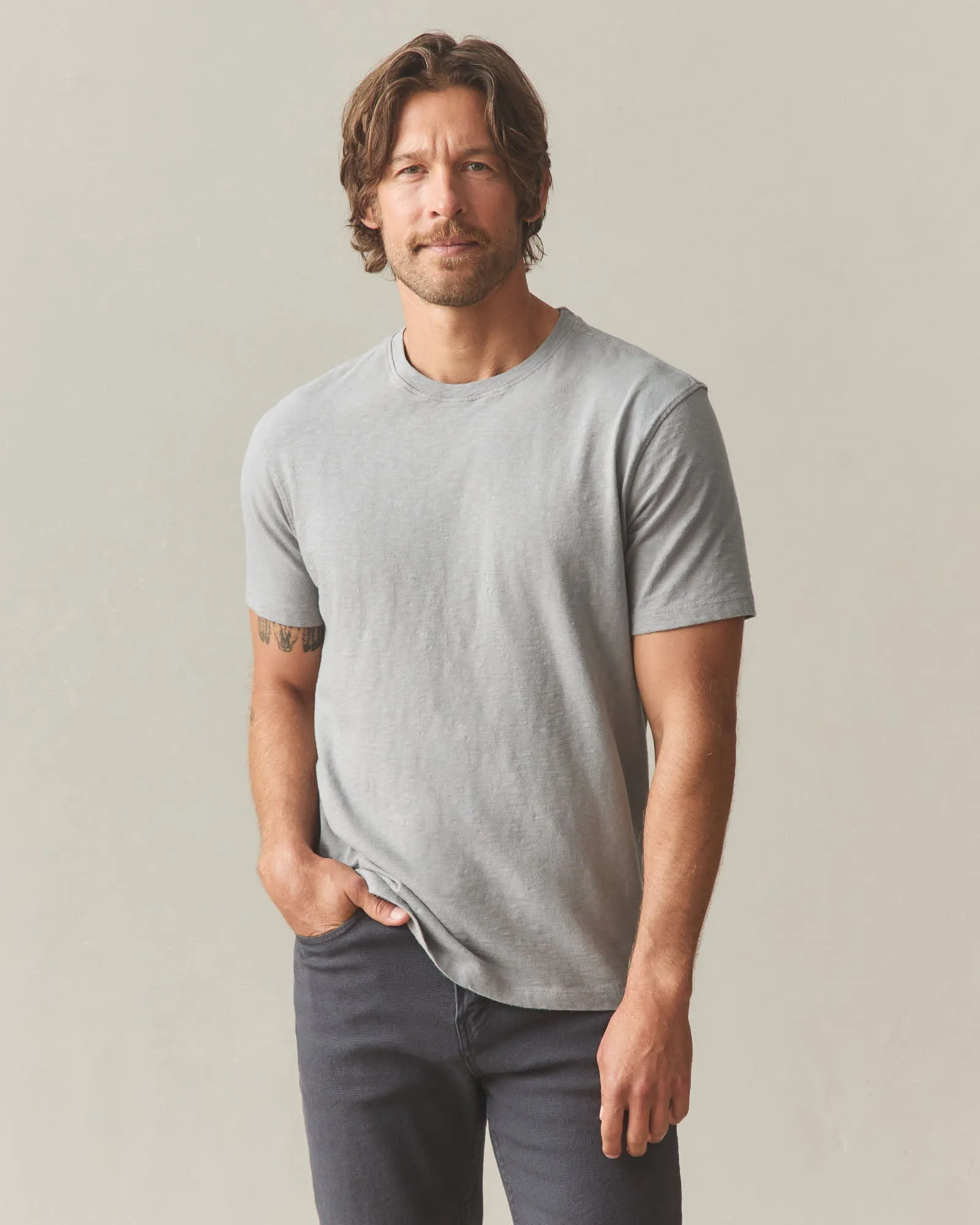 Men's Premium Slub Crew Tee - Sharkskin sold by American Giant product image thumbnail 2