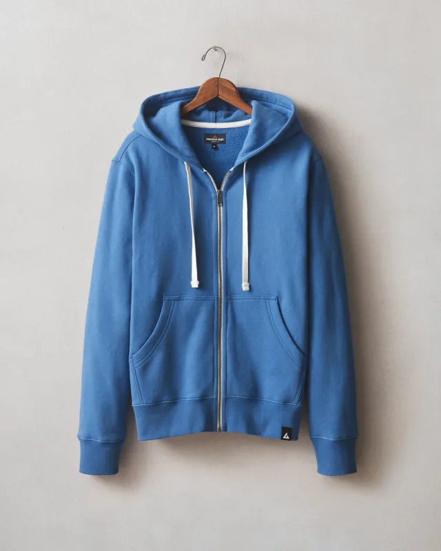 Men's Midweight Full Zip - Bright Cobalt sold by American Giant