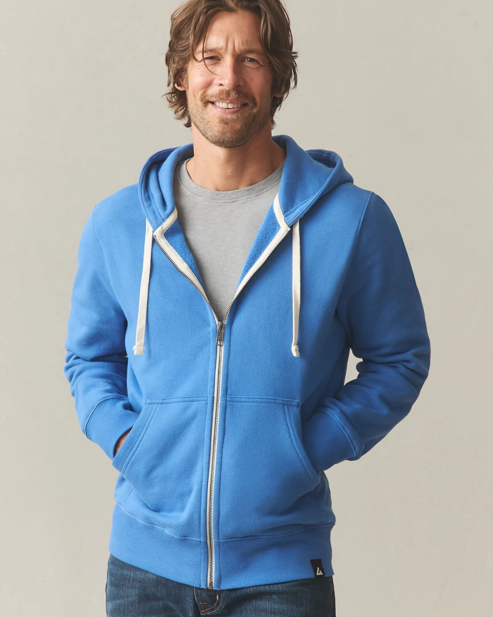 Men's Midweight Full Zip - Bright Cobalt sold by American Giant product image thumbnail 3