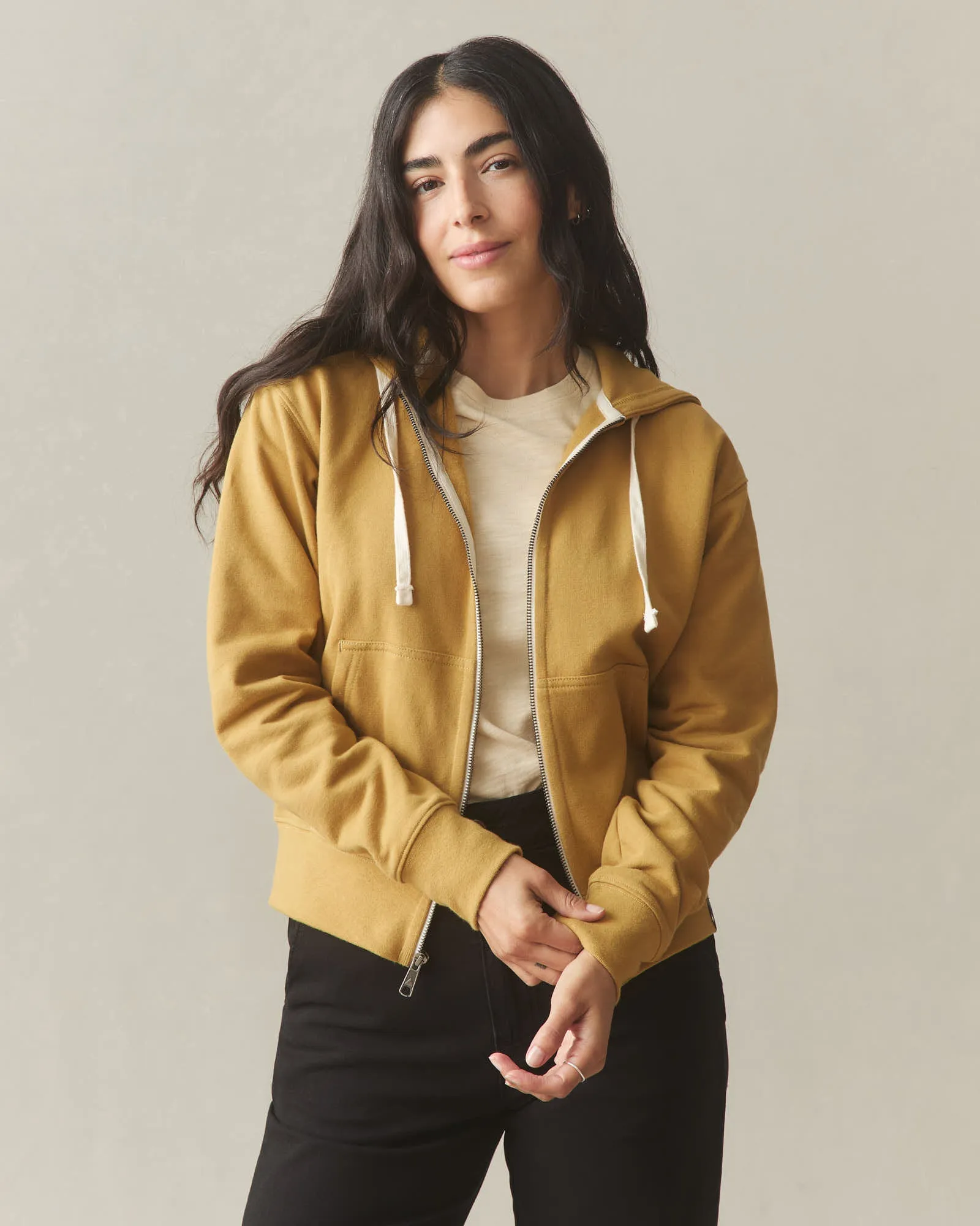 Women's Midweight Full Zip - Sand Dune sold by American Giant product image thumbnail 2