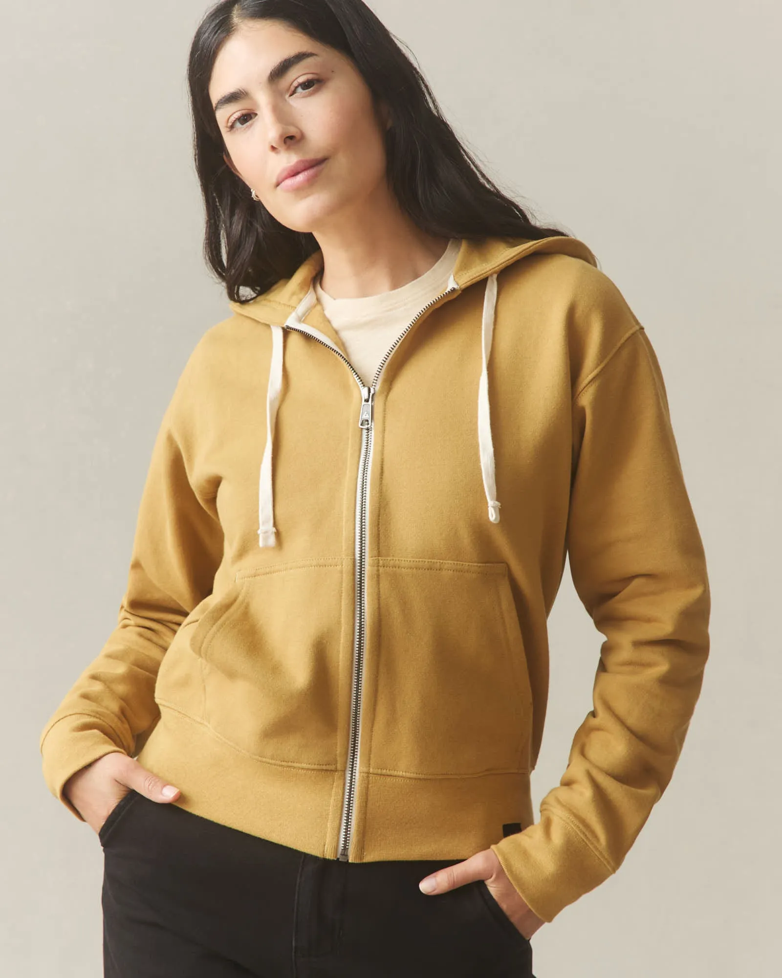 Women's Midweight Full Zip - Sand Dune sold by American Giant product image thumbnail 3