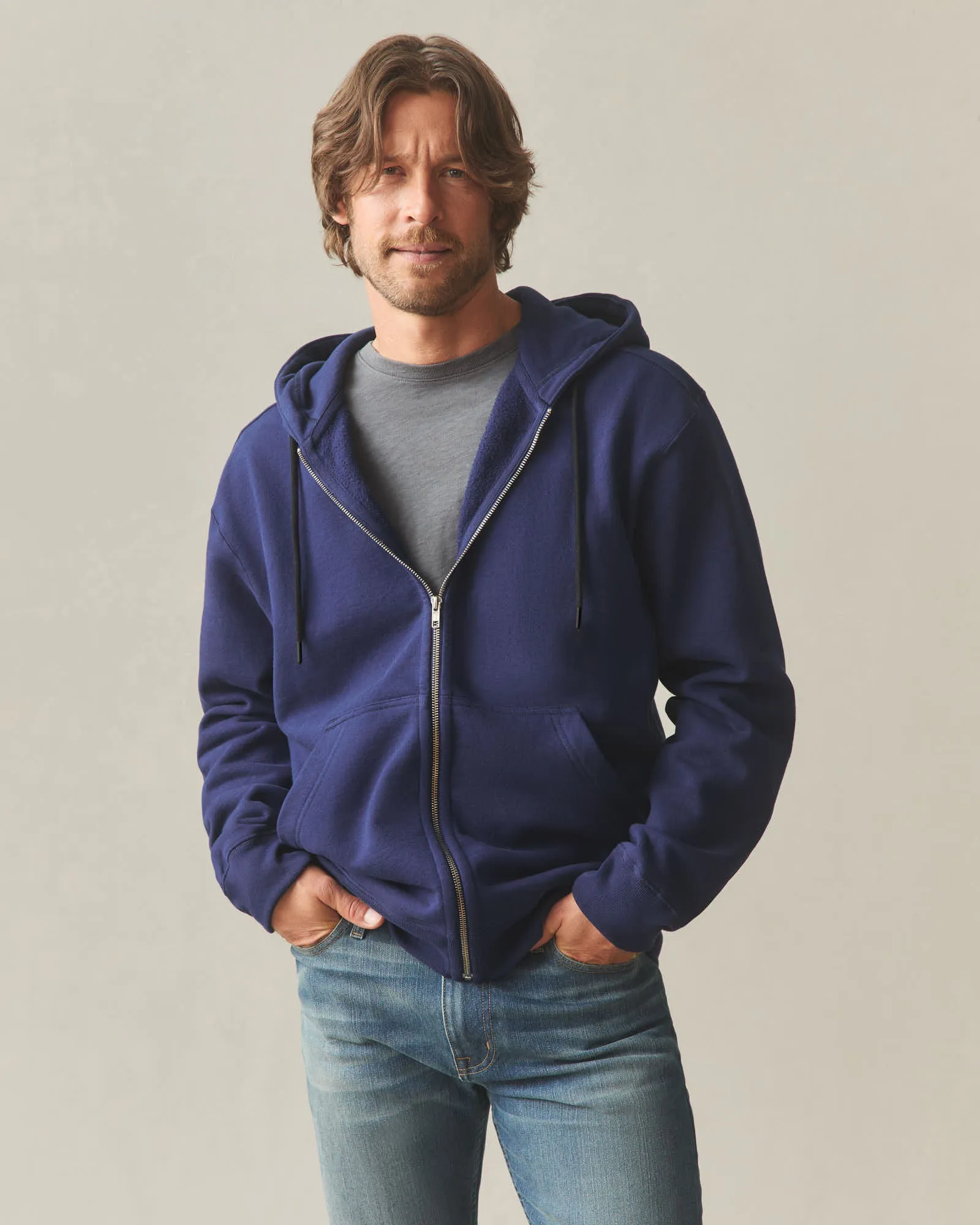 Men's Relaxed Classic Full Zip - Blueprint sold by American Giant product image thumbnail 3