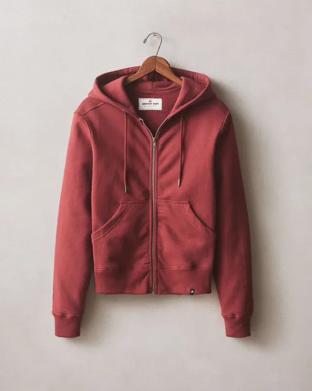 Women's Relaxed Classic Full Zip - Sundried Tomato made by American Giant