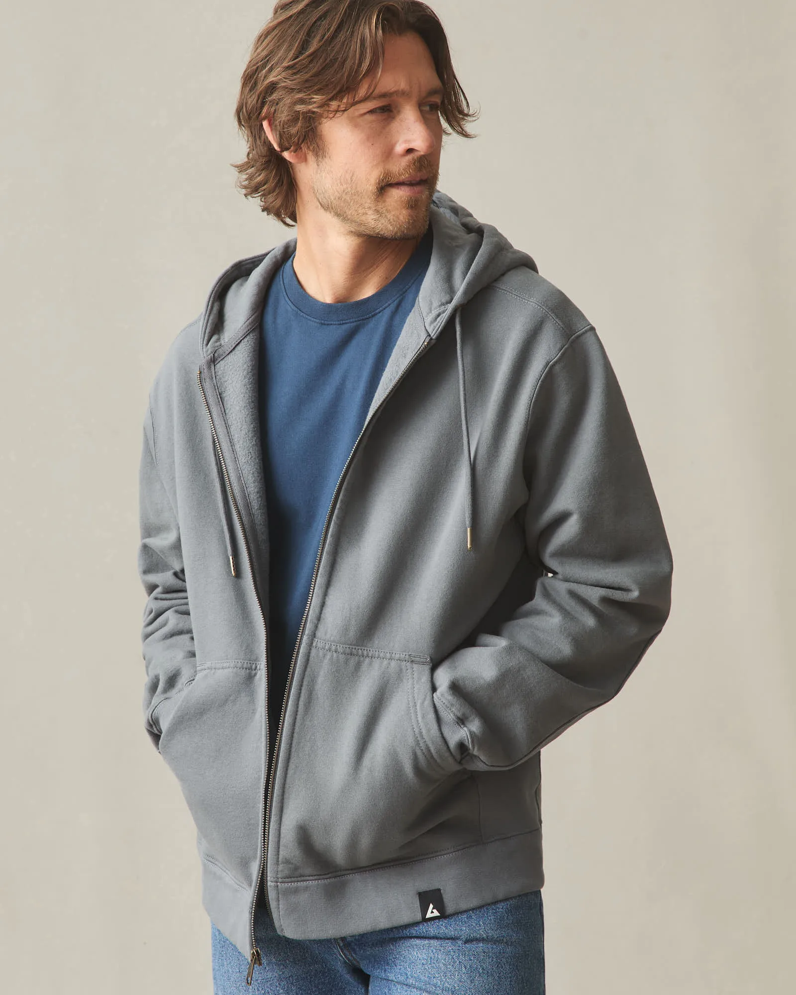Men's Relaxed Classic Full Zip - Lava Smoke sold by American Giant product image thumbnail 3