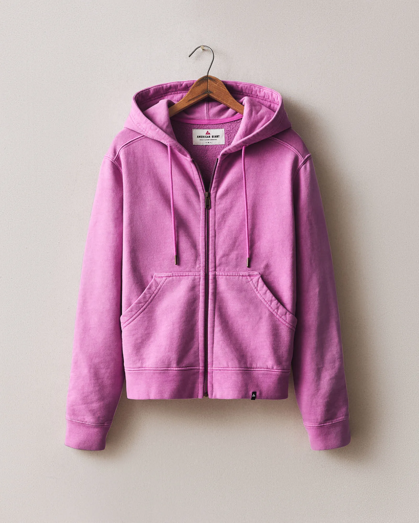 Women's Relaxed Classic Full Zip - Beauty Berry sold by American Giant