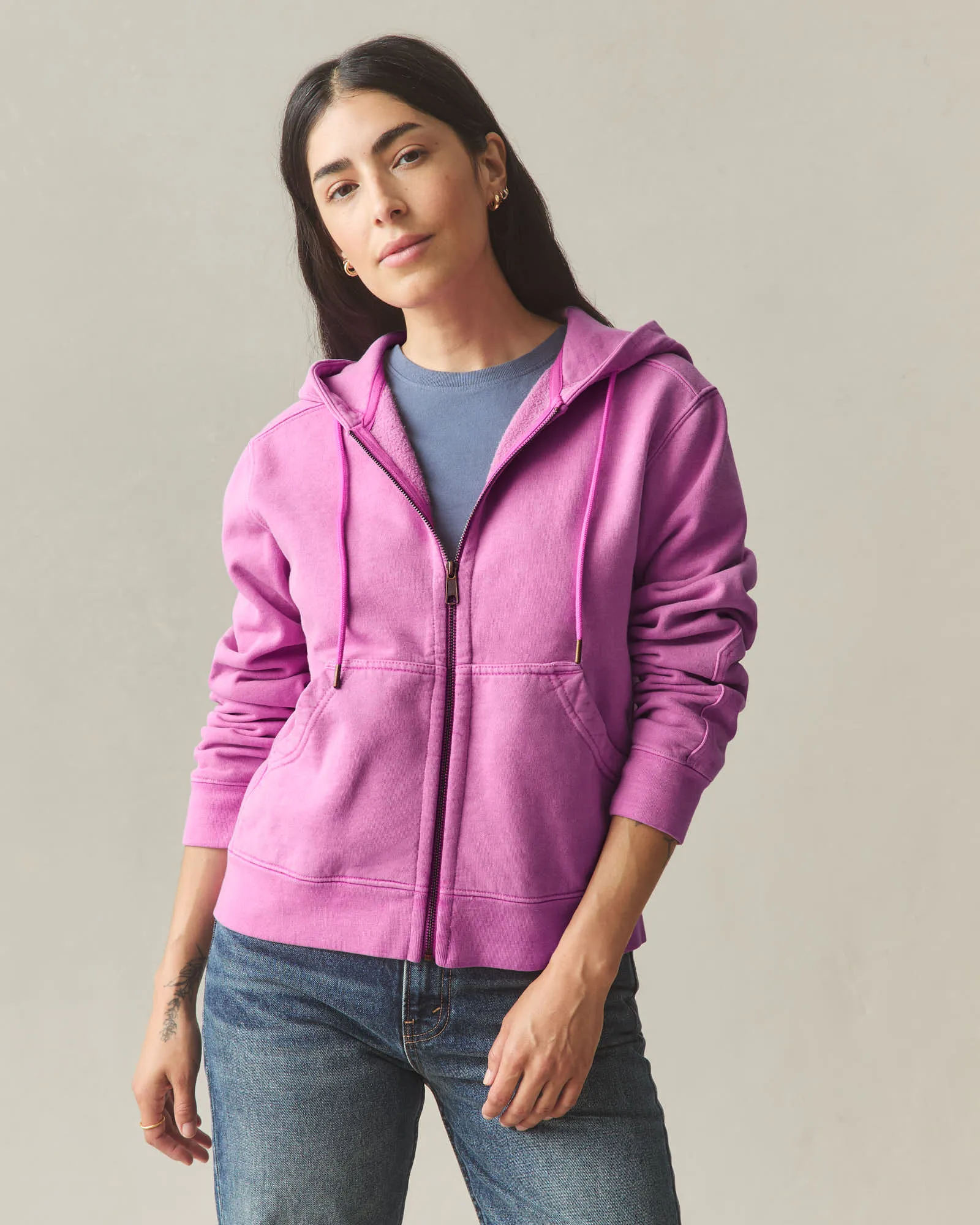 Women's Relaxed Classic Full Zip - Beauty Berry sold by American Giant product image thumbnail 2