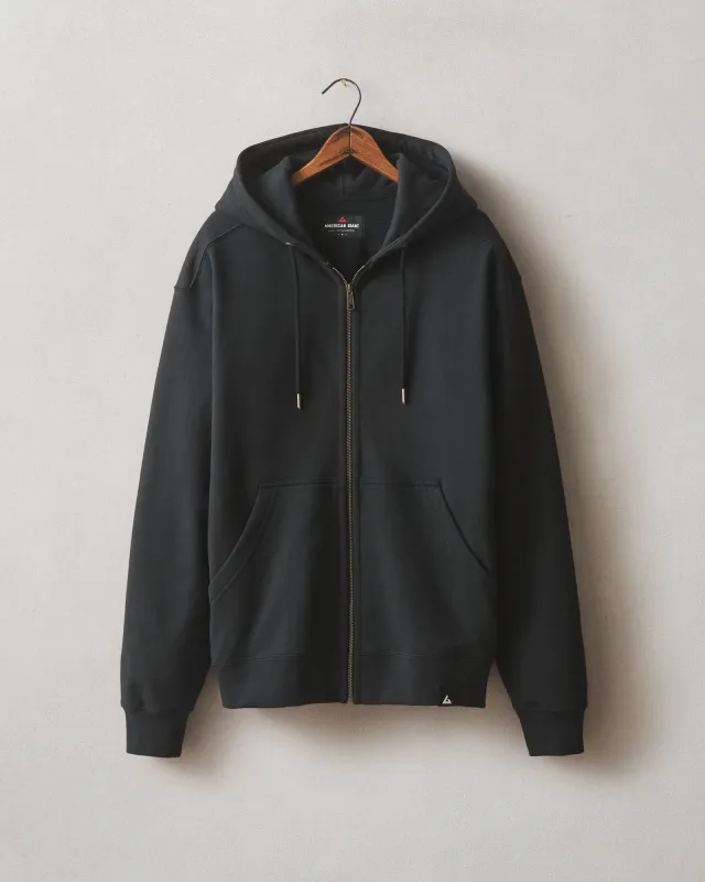 Men's Relaxed Classic Full Zip - Black sold by American Giant