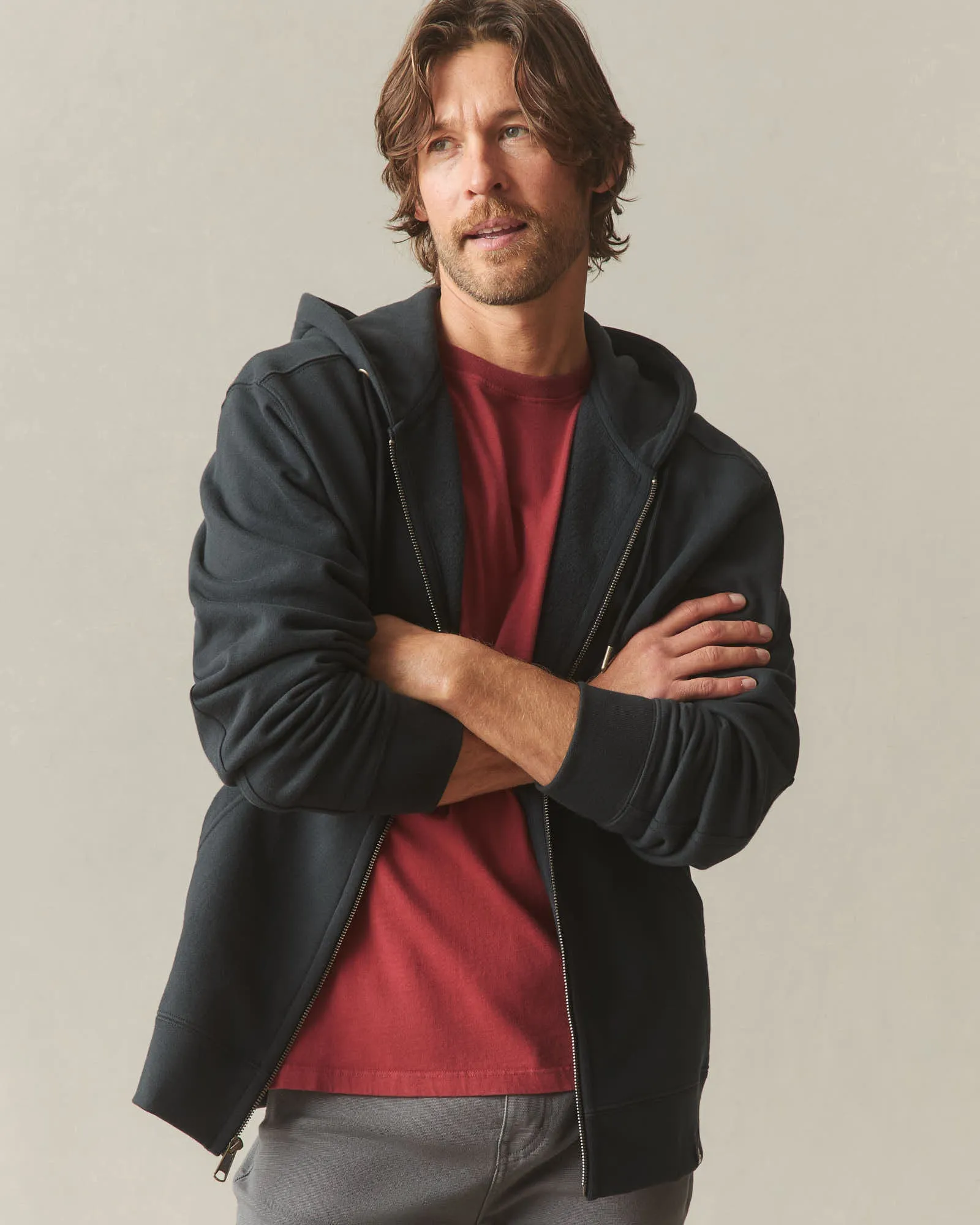 Men's Relaxed Classic Full Zip - Black sold by American Giant product image thumbnail 3