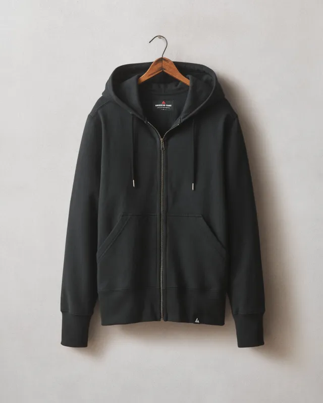 Men's Classic Full Zip - Black sold by American Giant