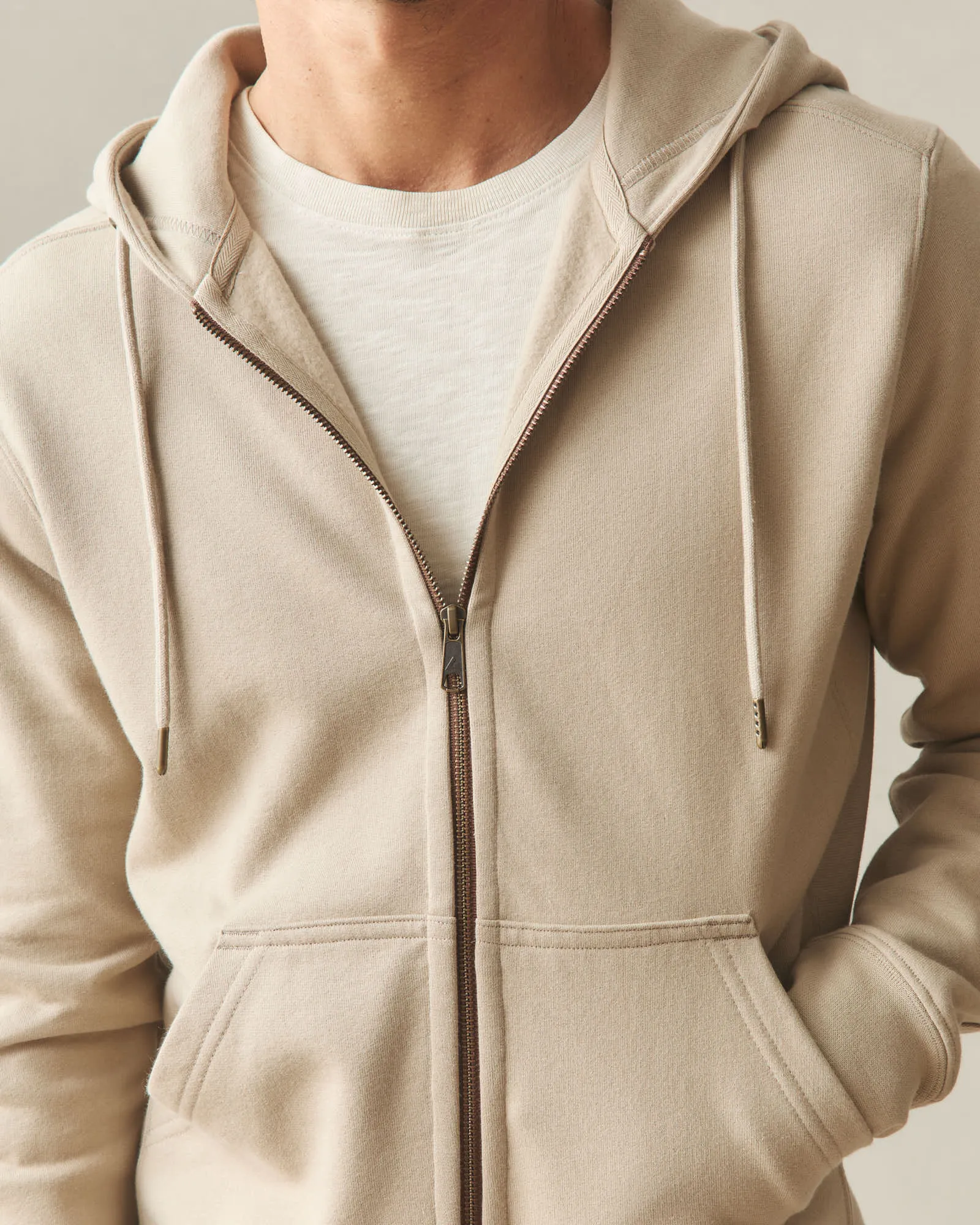 Men's Classic Full Zip - Cobblestone sold by American Giant product image thumbnail 5