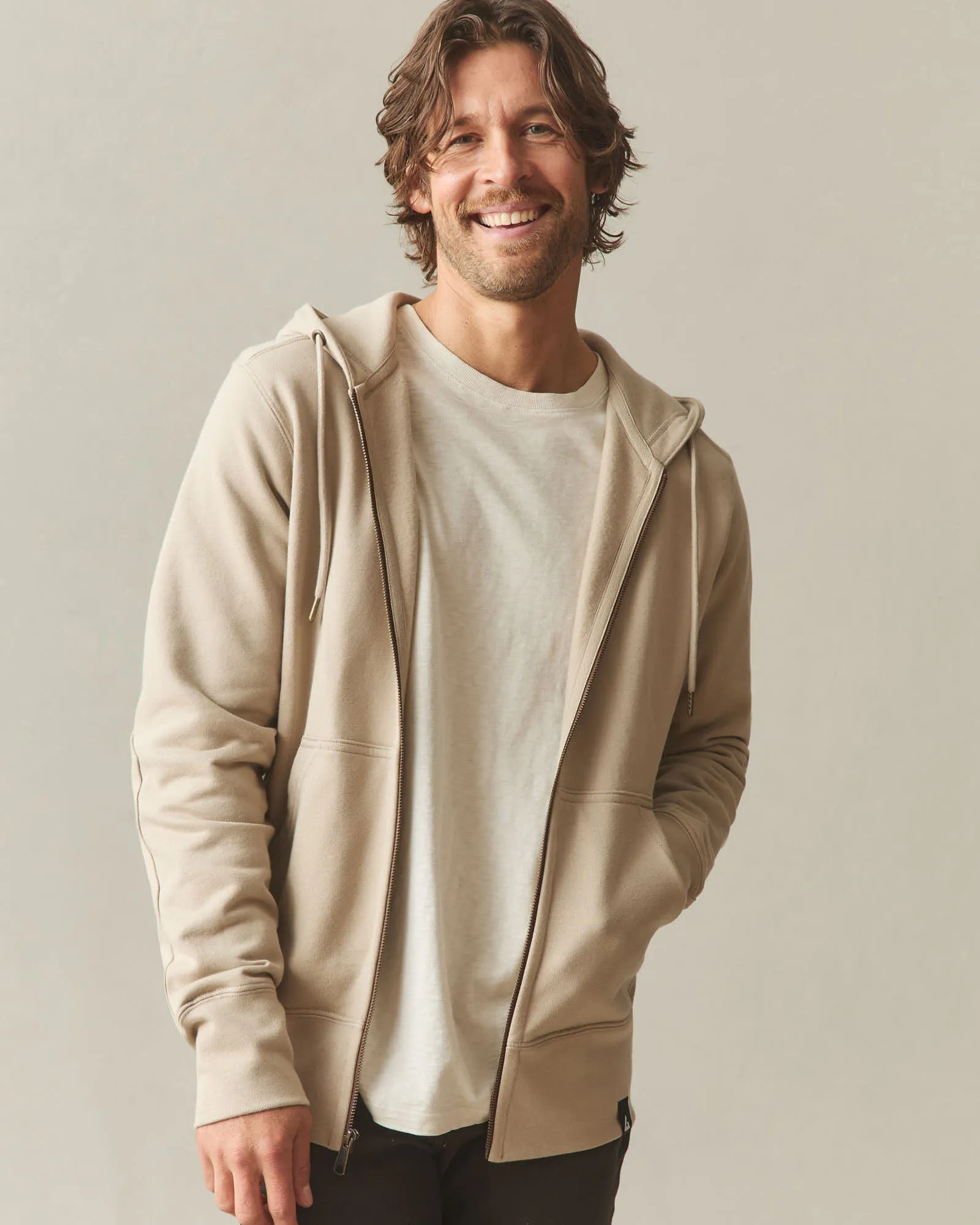 Men's Classic Full Zip - Cobblestone sold by American Giant product image thumbnail 3