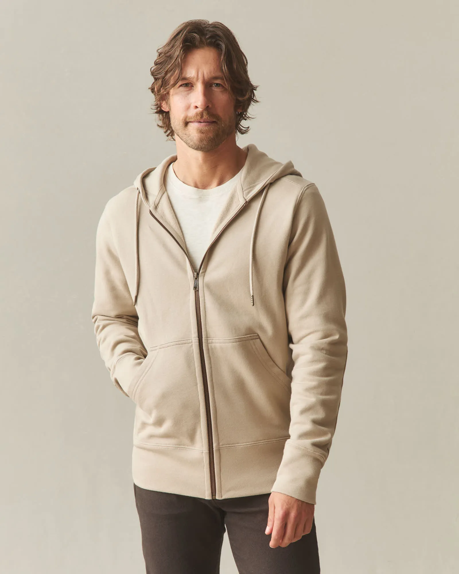 Men's Classic Full Zip - Cobblestone sold by American Giant product image thumbnail 2