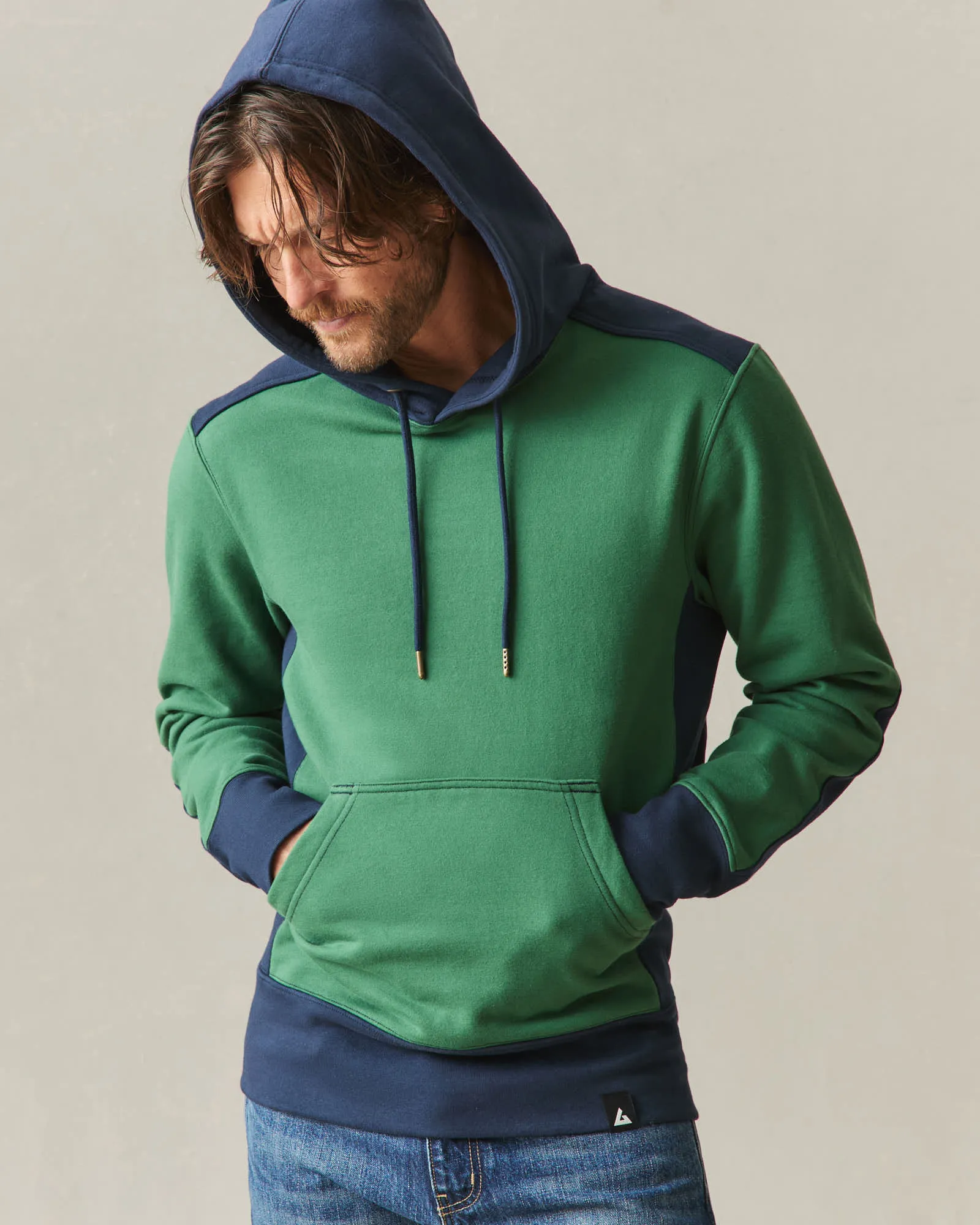 Men's Classic Pullover Vault - Hunter Green Oxford Blue sold by American Giant product image thumbnail 3