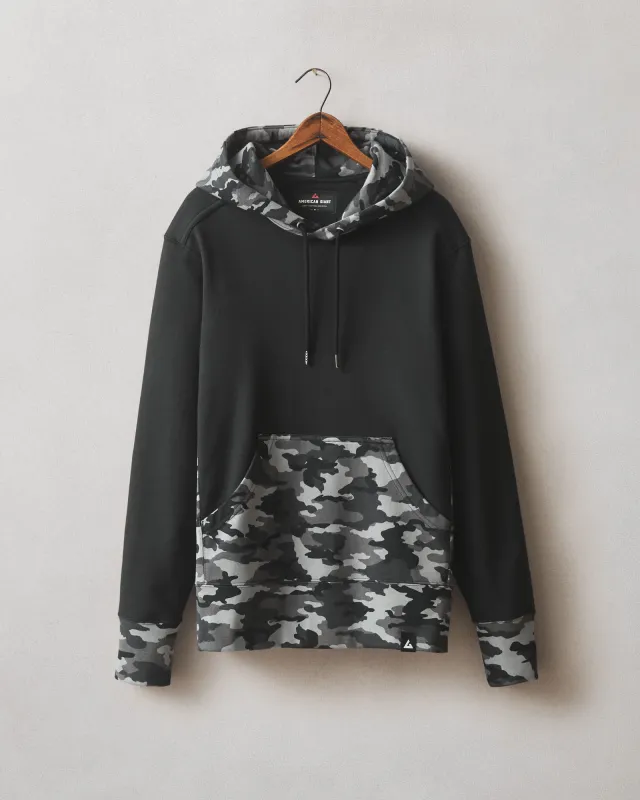 Men's Classic Pullover Vault - Black Camo sold by American Giant