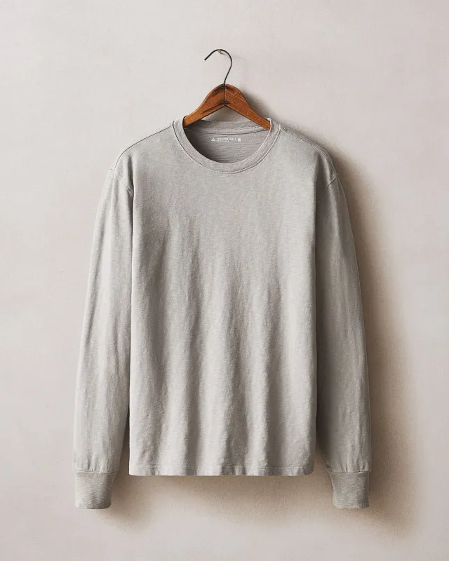 Men's Premium Slub Crew Tee Long Sleeve - Morning Dove sold by American Giant