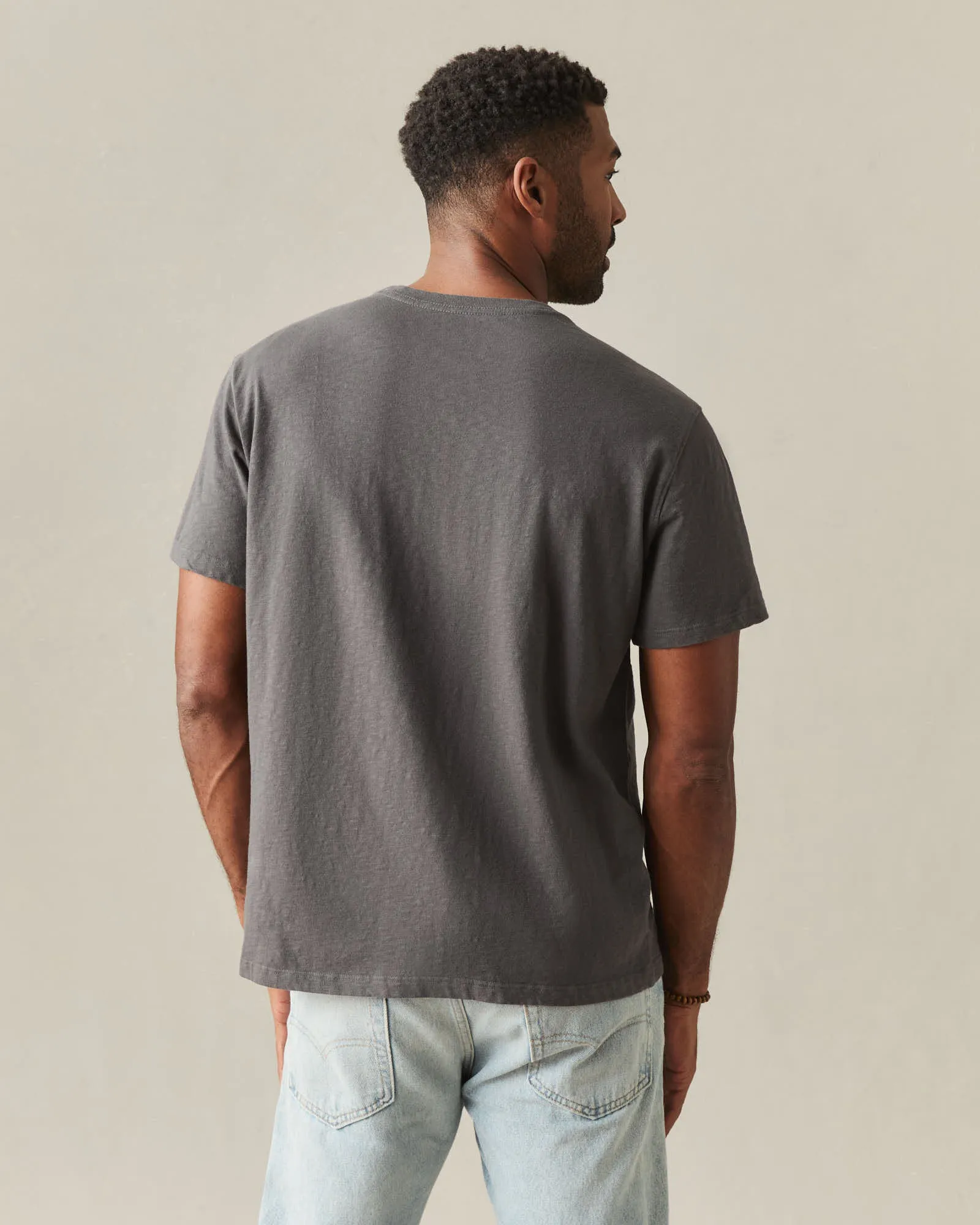 Men's Premium Slub Crew Tee - Grey Pinstripe sold by American Giant product image thumbnail 3