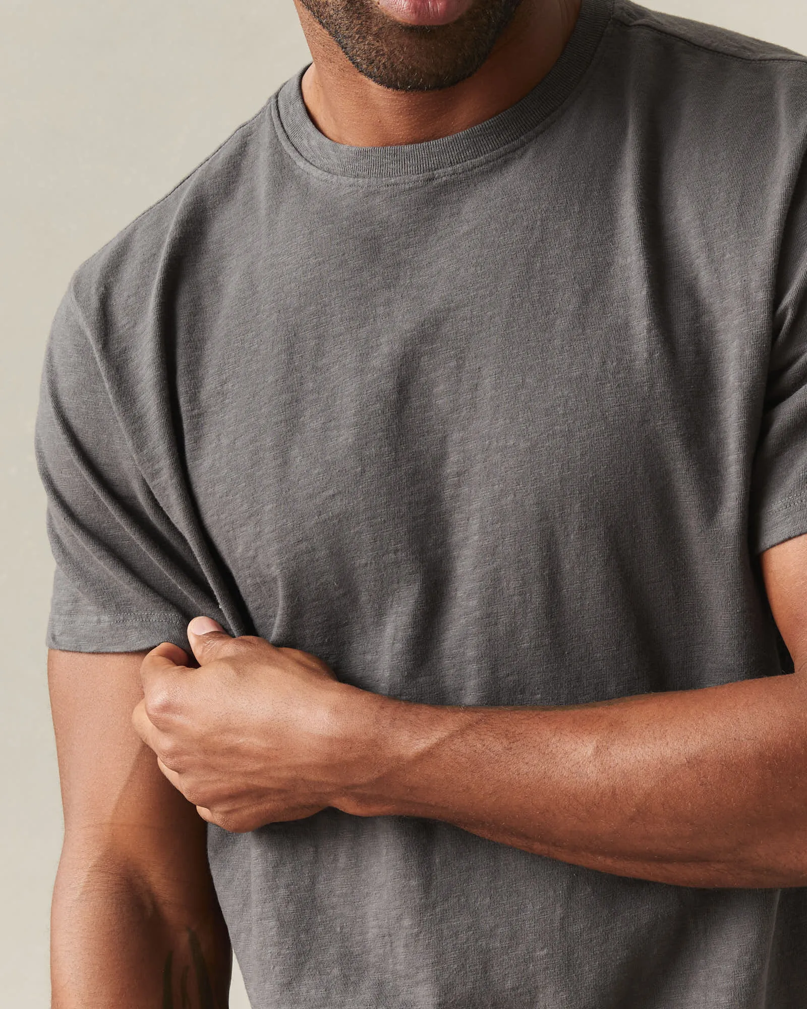 Men's Premium Slub Crew Tee - Grey Pinstripe sold by American Giant product image thumbnail 4