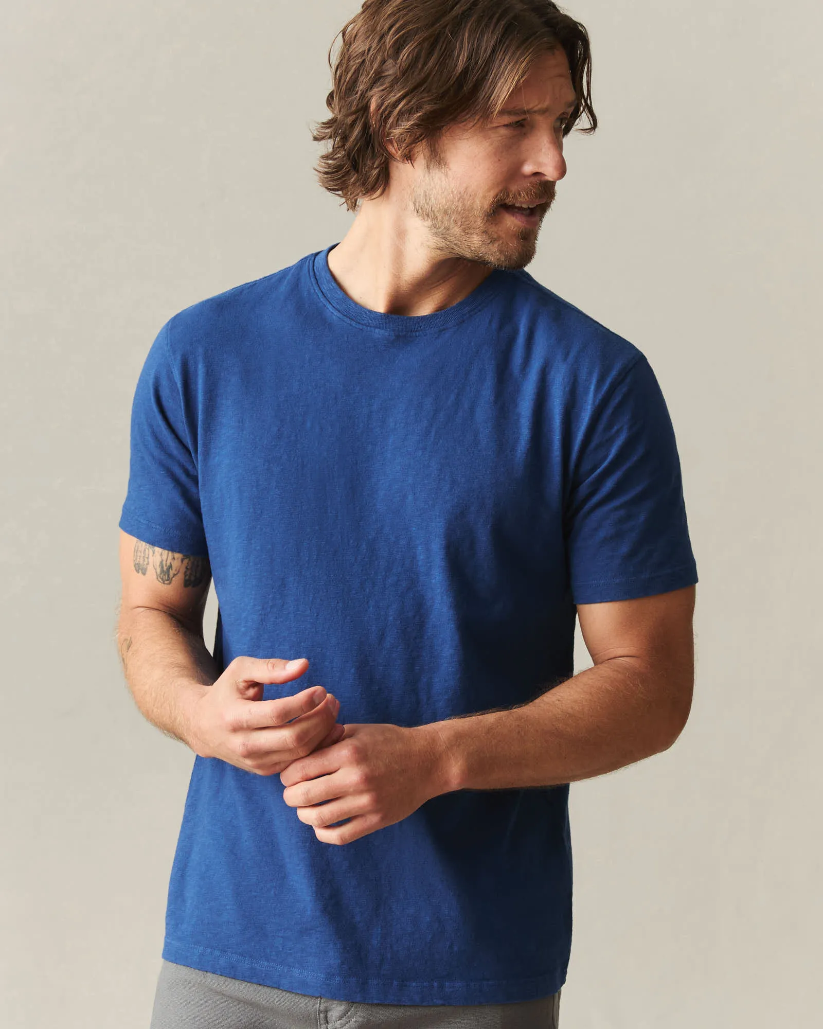 Men's Premium Slub Crew Tee - Estate Blue sold by American Giant product image thumbnail 5