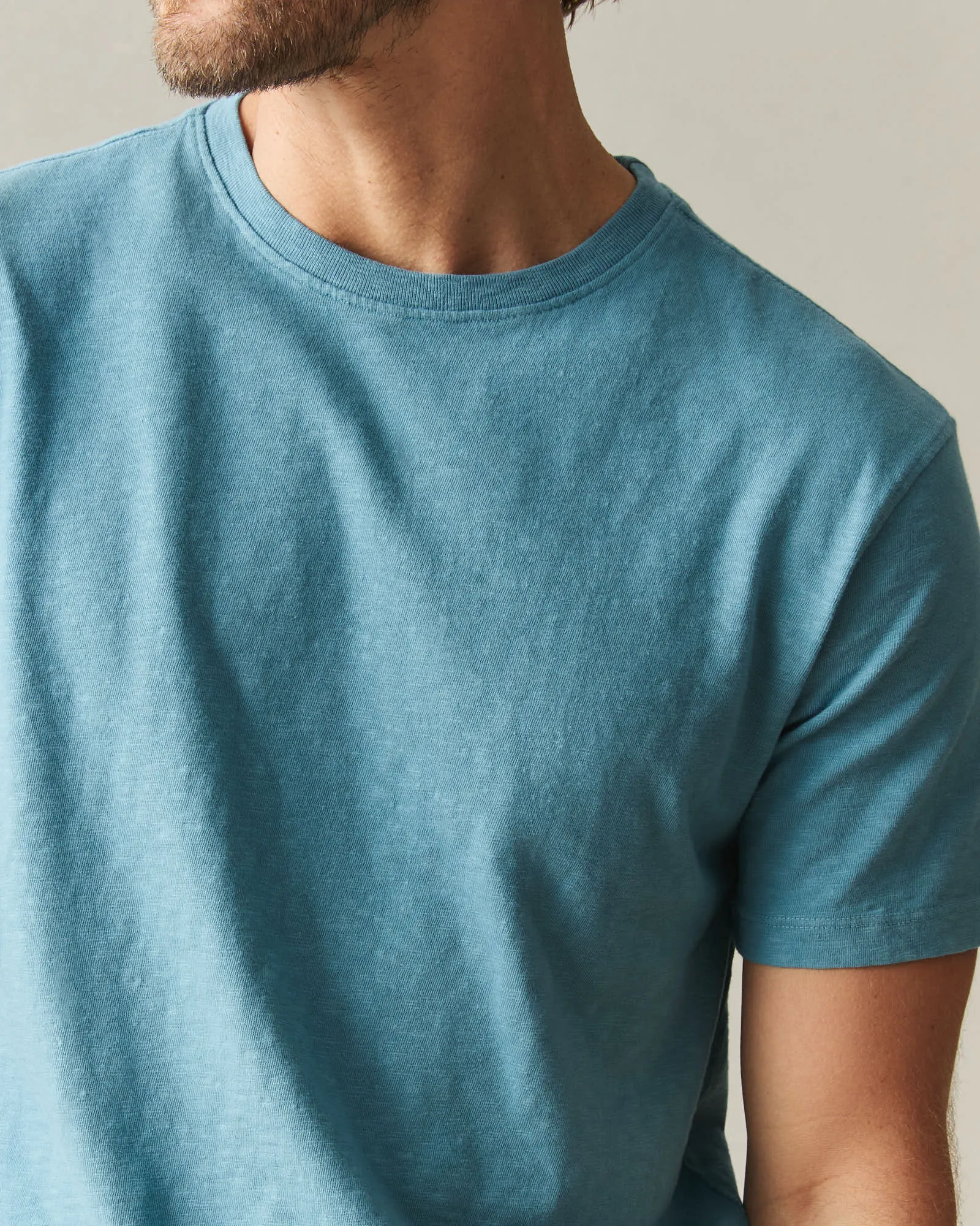 Men's Premium Slub Crew Tee - Adriatic Blue sold by American Giant product image thumbnail 4