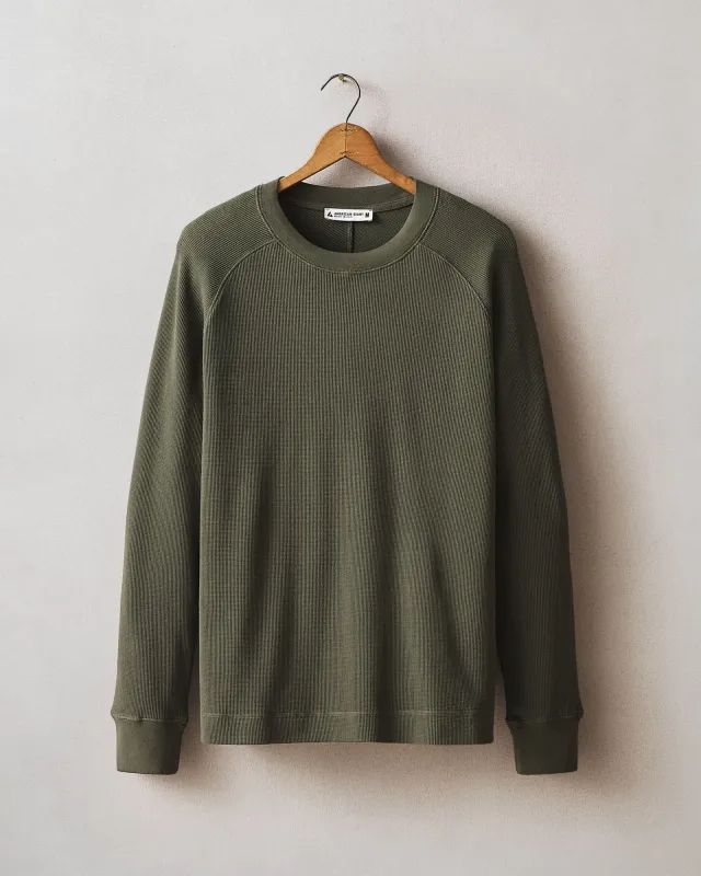 Men's Thermal Long Sleeve Crew Tee - Loden sold by American Giant