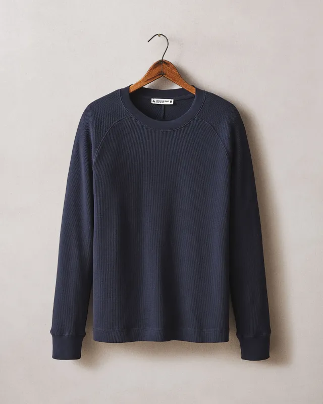 Men's Thermal Long Sleeve Crew Tee - True Navy made by American Giant