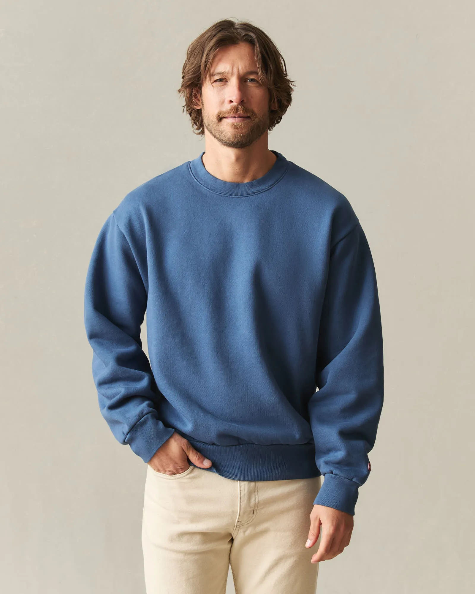 Unisex American Vintage Crew Sweatshirt - Reactive Ensign Blue sold by American Giant product image thumbnail 2