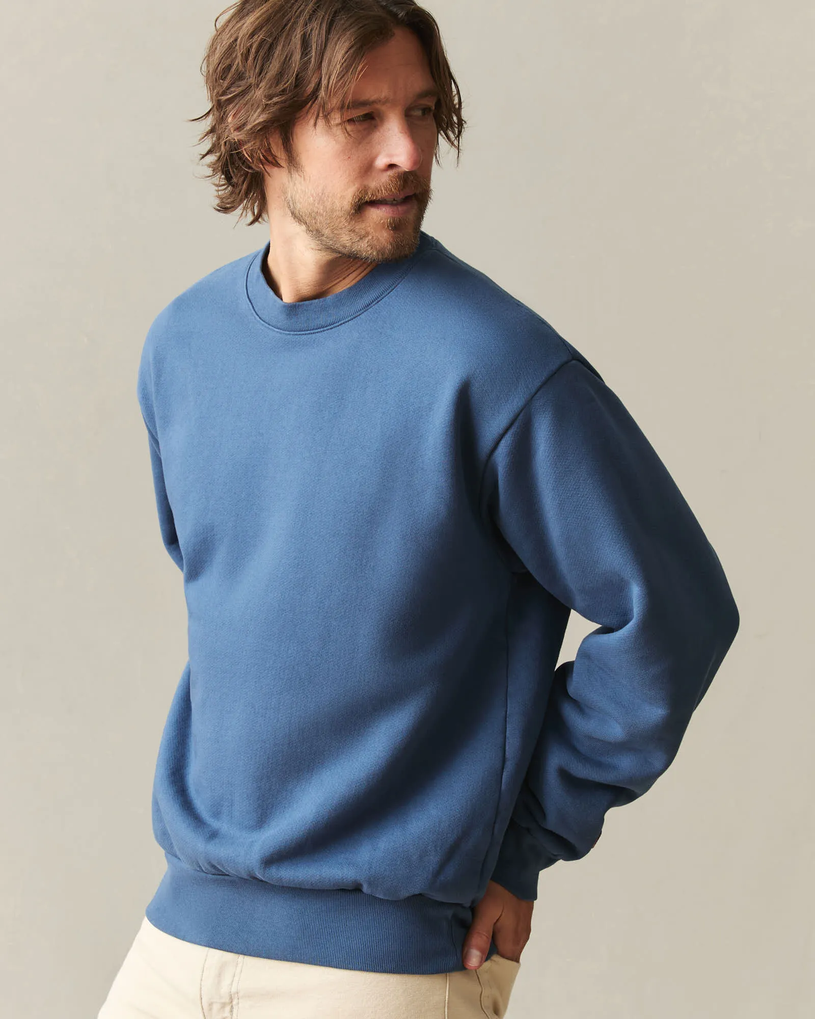 Unisex American Vintage Crew Sweatshirt - Reactive Ensign Blue sold by American Giant product image thumbnail 4