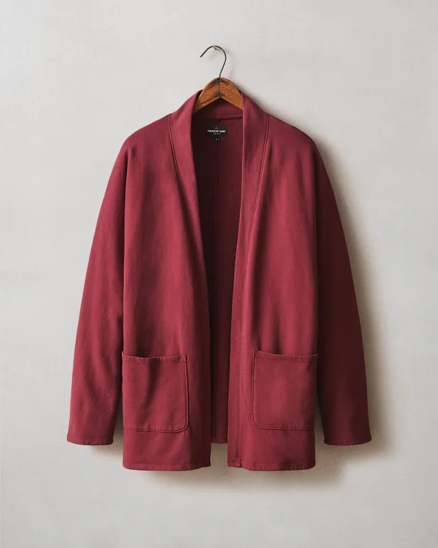 Women's French Terry Cardigan  - Syrah made by American Giant