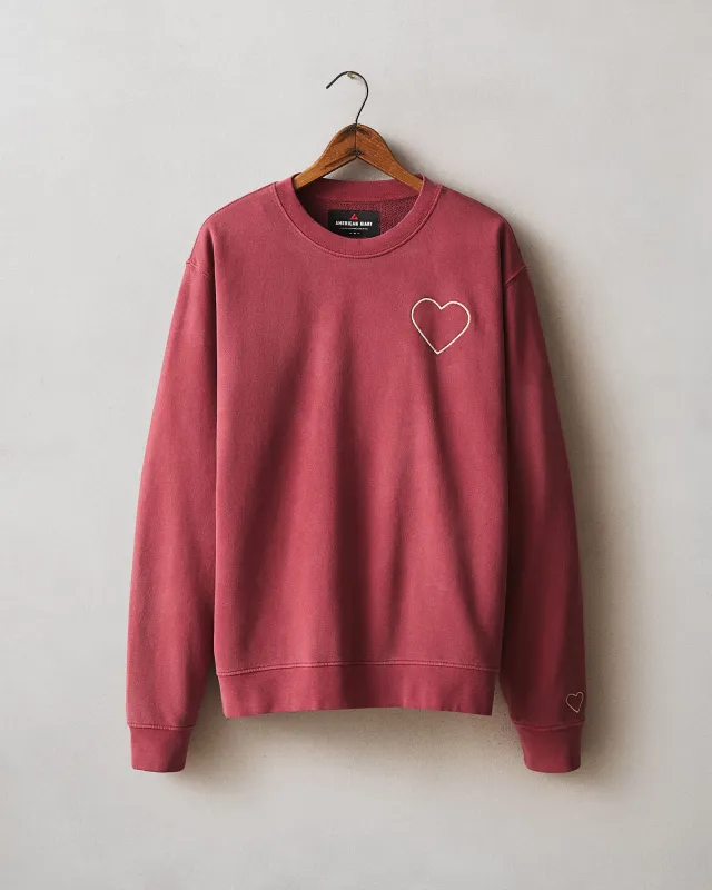 Unisex Relaxed French Terry Crew sweatshirt Valentine's Day - Rio Red made by American Giant