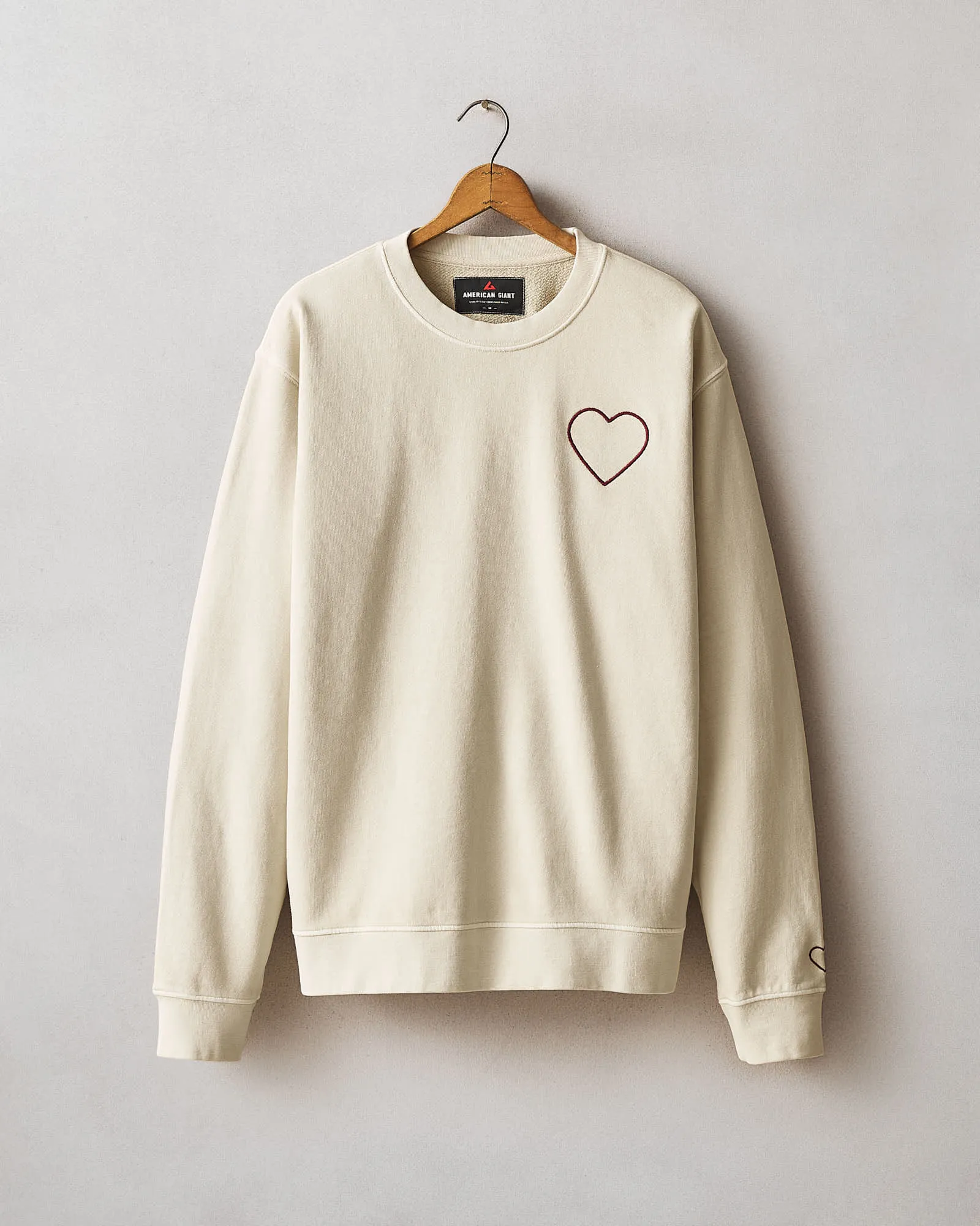 Unisex Relaxed French Terry Crew sweatshirt Valentine's Day - Cotton sold by American Giant